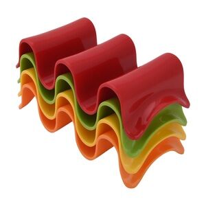 Mainstays Stackable Taco Holder Stand 4-Pack Multicolor DishWasher Safe Plastic